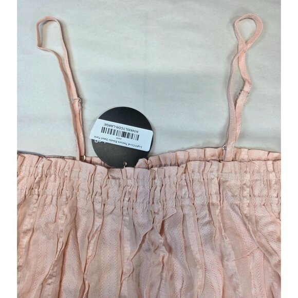 Mitto Shop Crop Tank Top Short Flowy Peach Textured Womens Small NWT - Picture 3 of 9